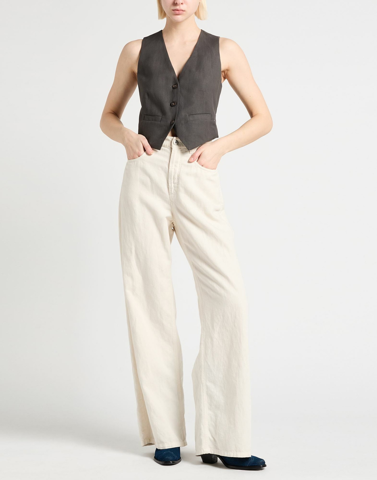 Brunello Cucinelli Womens Tailored Vest in Charcoal