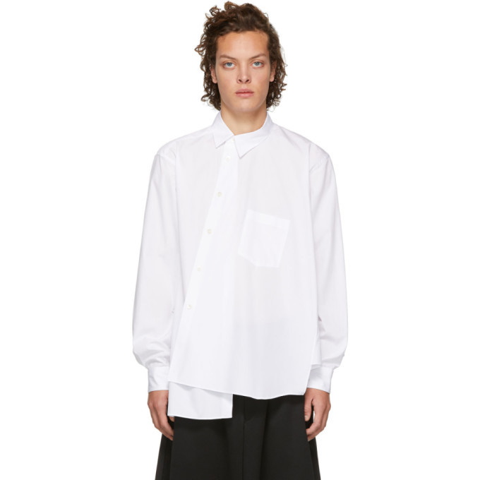 Photo: Comme des Garcons Homme Plus White Asymmetrical Shirt
