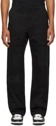 Marcelo Burlon County of Milan Black Twill Distressed Trousers