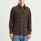 Carter Young Men's Plaid Business Shirt in Brown Check