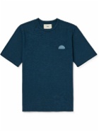 Folk - Embroidered Slub Cotton-Jersey T-Shirt - Blue