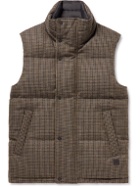 Dunhill - Quilted Houndstooth Wool-Tweed Down Gilet - Brown