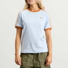 Adidas Women's 3S Crochet Stripe T-Shirt in Crystal Sky