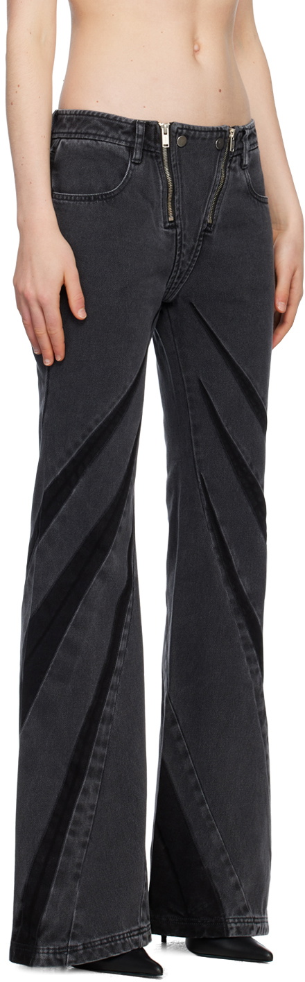 Dion Lee Black Striped Jeans