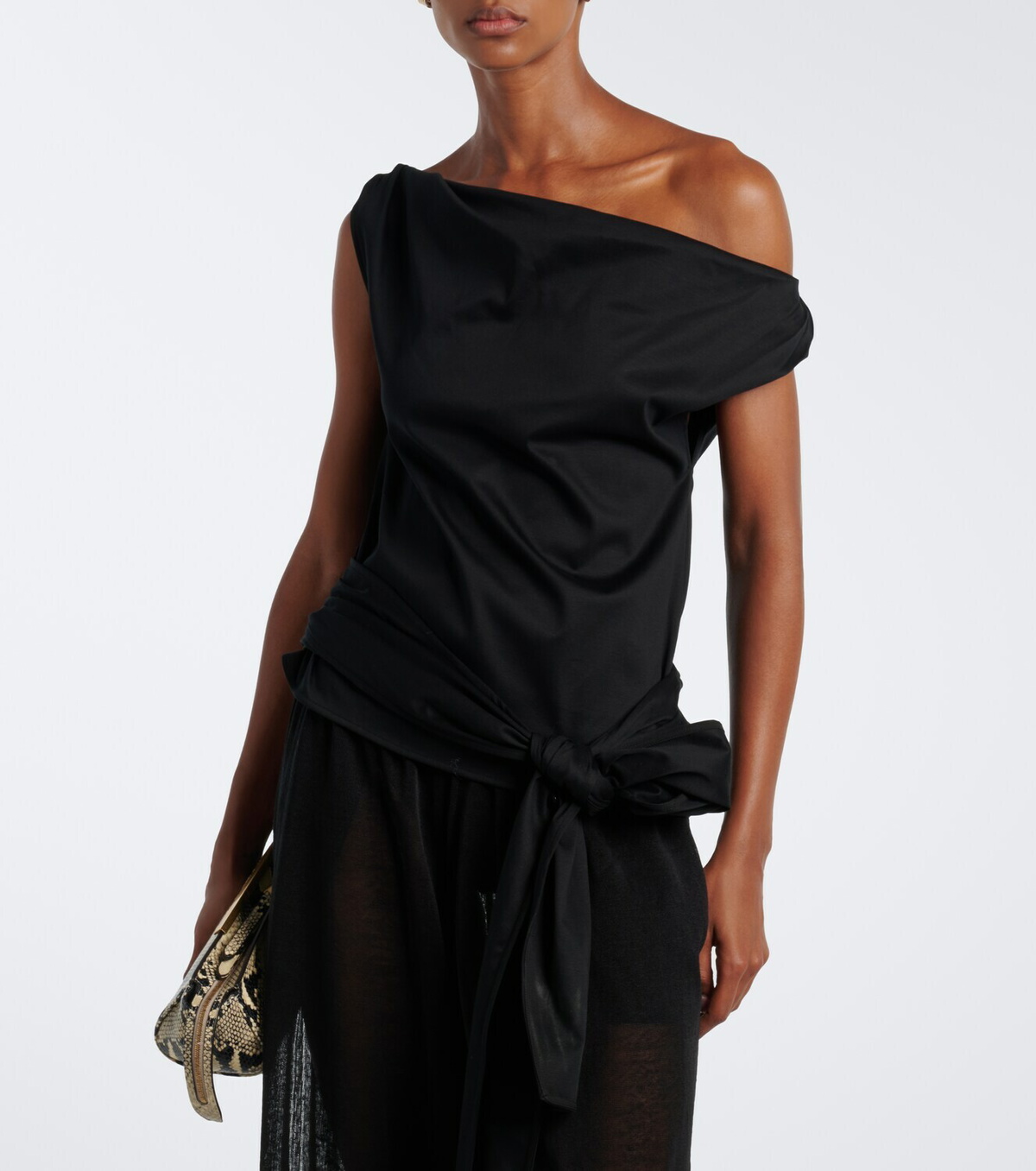 Proenza Schouler Zafira asymmetric cotton jersey top