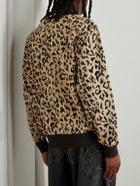Wacko Maria - Logo-Appliquéd Leopard-Jacquard Cotton Sweater - Animal print