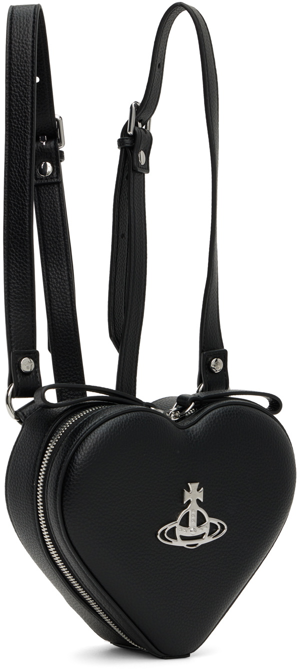 Vivienne Westwood ELLA ハート型の黒いバックパック Vivienne Westwood Black Mini Ella Heart Backpack Vivienne Westwood