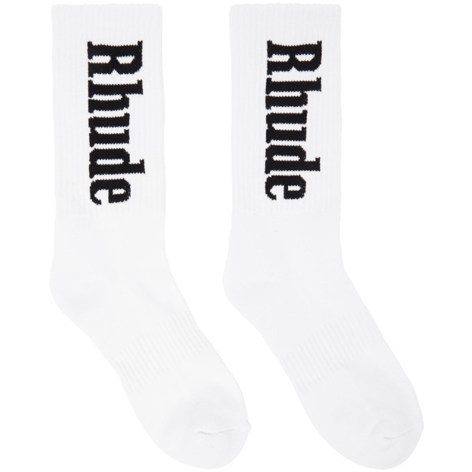 Photo: Rhude White Logo Socks