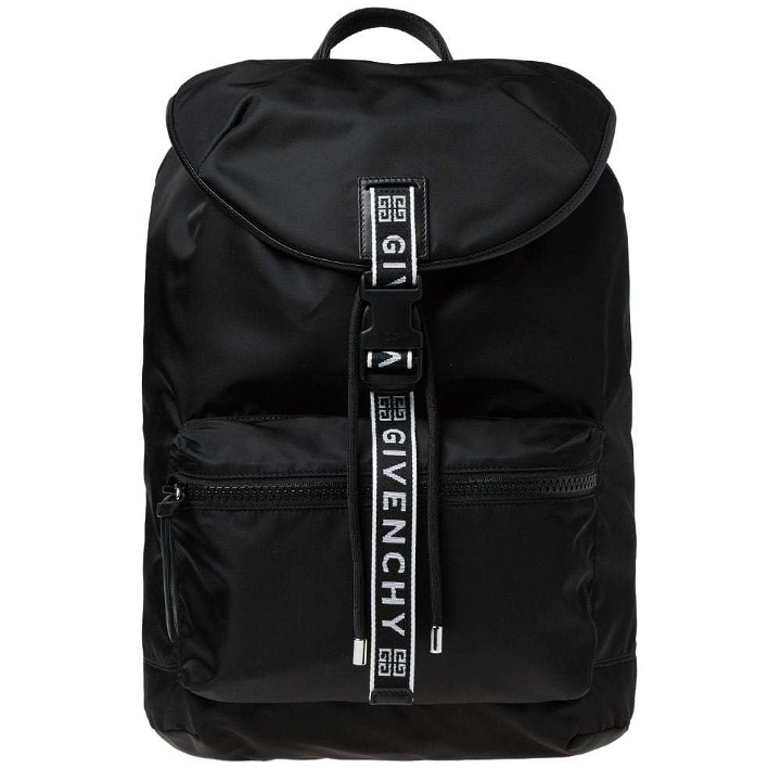 Photo: Givenchy Sternum Taped Address Nylon Backpack Black