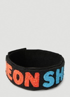 Neon Shadow Beaded Dog Collar in Black