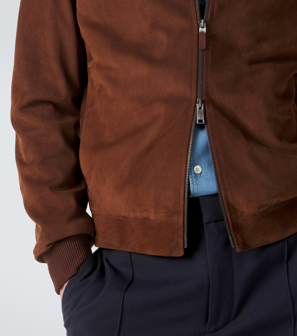 Zegna Suede bomber jacket