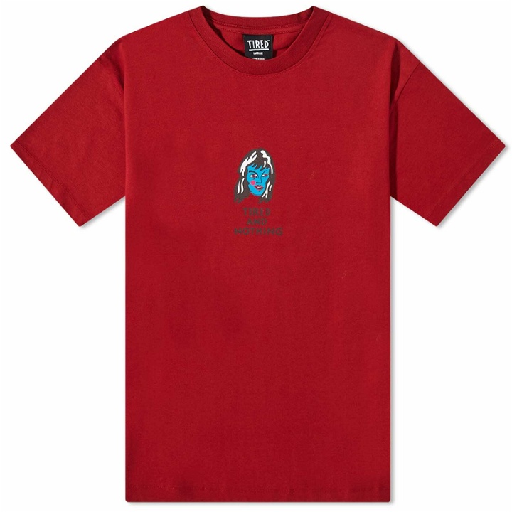 Photo: Tired Skateboards Men's Ghost T-Shirt in Cardinal