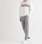 MONCLER - Slim-Fit Tapered Logo-Embroidered Loopback Cotton-Jersey Sweatpants - Gray