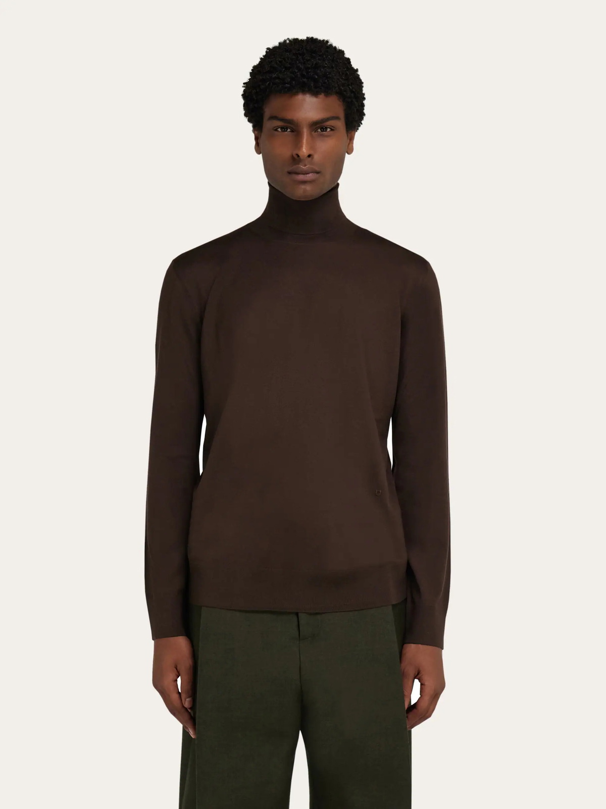 Ferragamo Mens High neck pullover in Brown