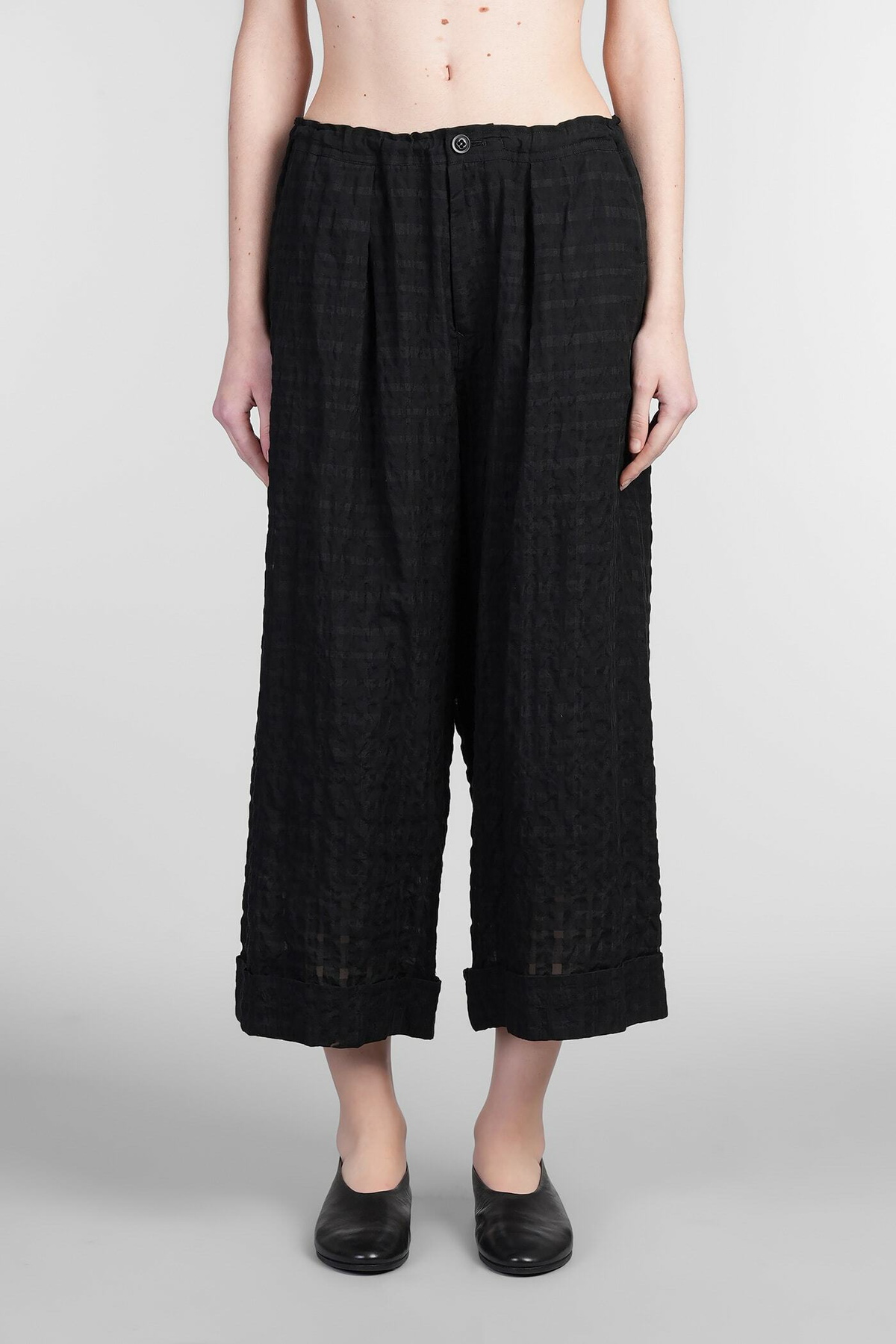 Y's Yohji Yamamoto Wide Drape Culottes Pants Bottoms YZ-P04-500 black 1