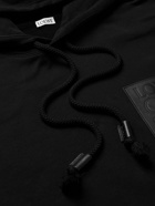 Loewe - Anagram Leather-Trimmed Cotton-Jersey Hoodie - Black
