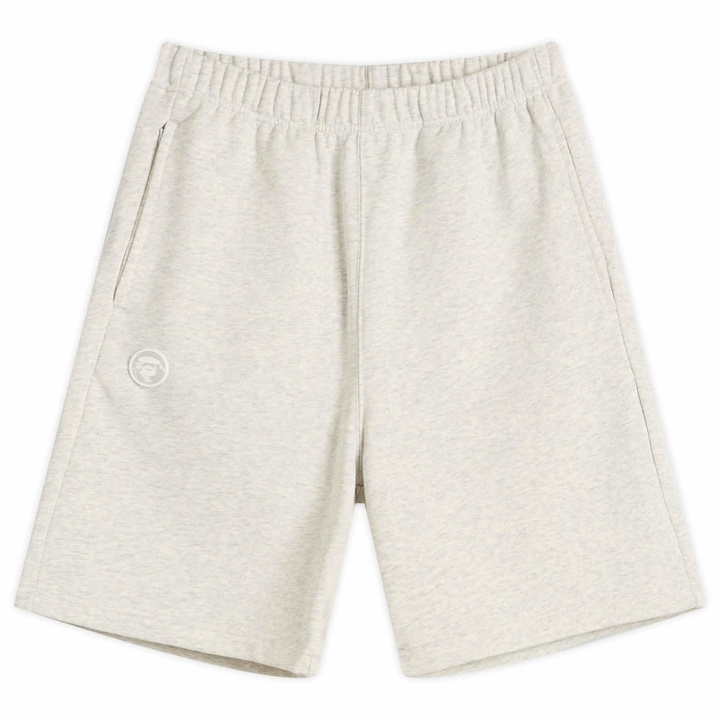 Photo: Men's AAPE Now Solid Sweat Shorts in Heather White
