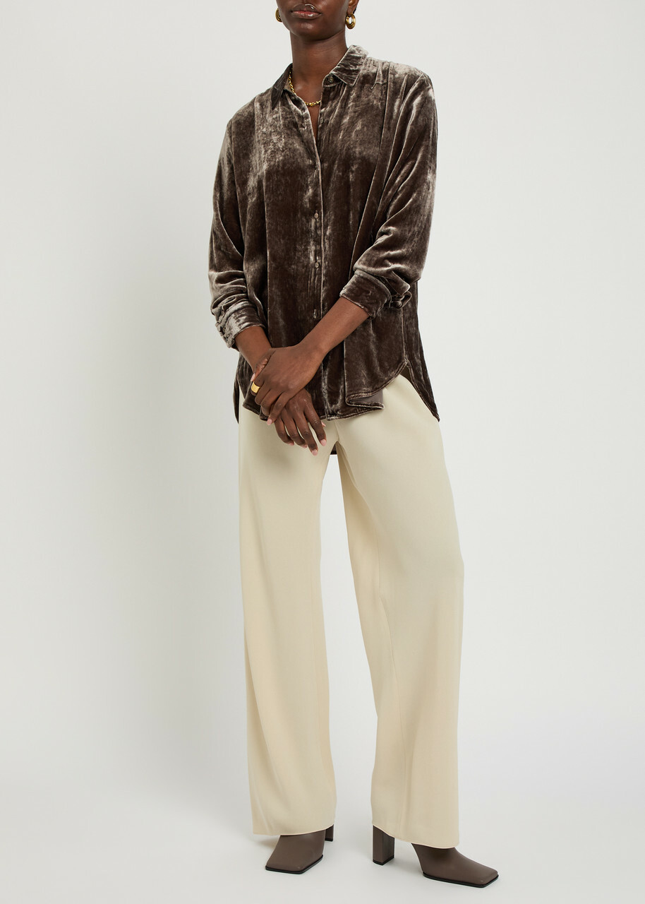 Eileen Fisher Velour Shirt Brown
