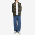Valentino Men's Camo Gabardine Shirt in Army
