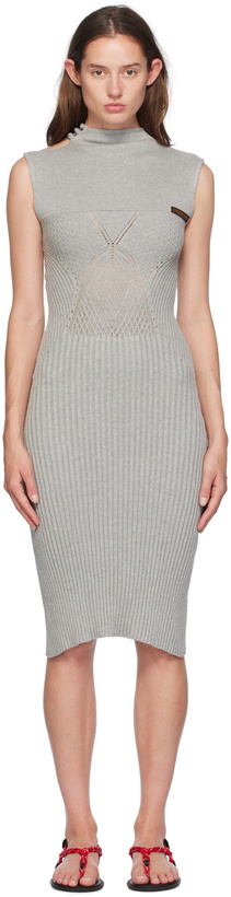 Photo: Isa Boulder Gray Raven High-Neck Midi Dress