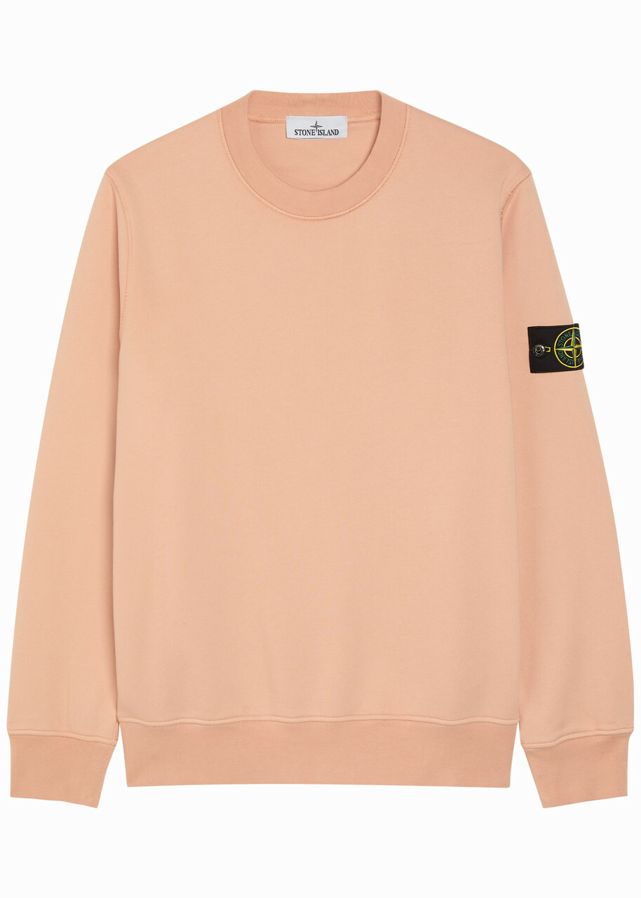 Stone Island Logo Cotton Sweatshirt Pink