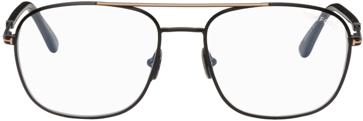 Photo: TOM FORD Black Navigator Blue-Block Glasses