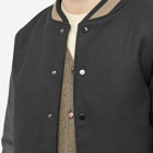 FrizmWORKS Men's Leather Varsity Jacket in Black