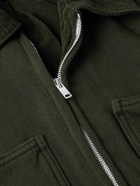 Les Tien - Utility Corduroy-Trimmed Cotton-Jersey Jacket - Green