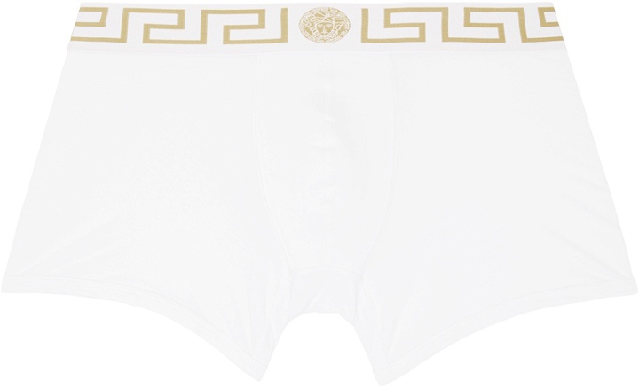 Photo: Versace Underwear White Greca Border Boxer Briefs