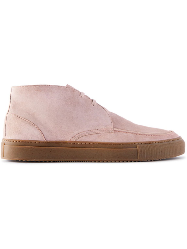 Photo: Mr P. - Larry Regenerated Suede by evolo Chukka Boots - Pink