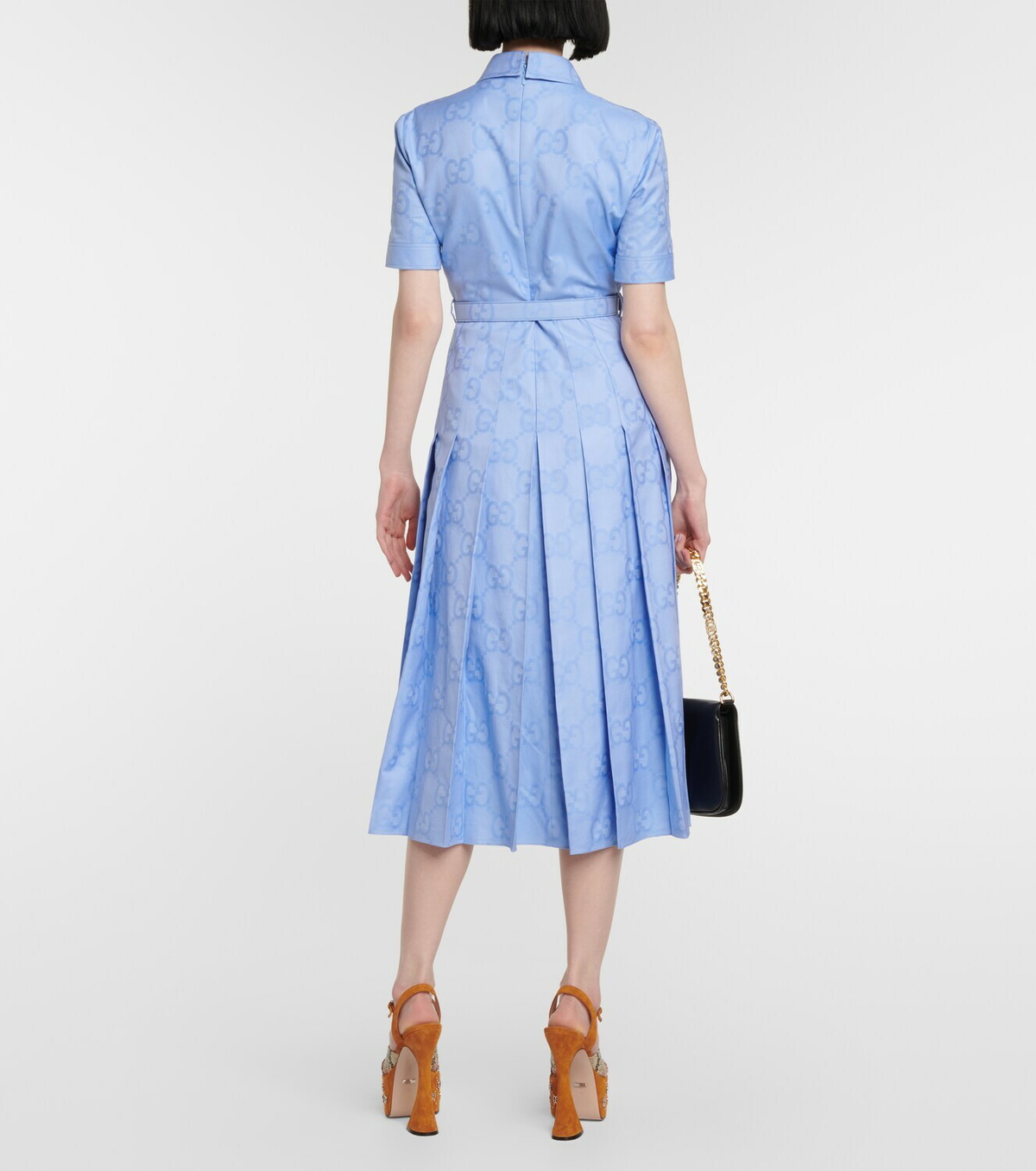 Gucci - Jacquard cotton poplin midi dress Gucci