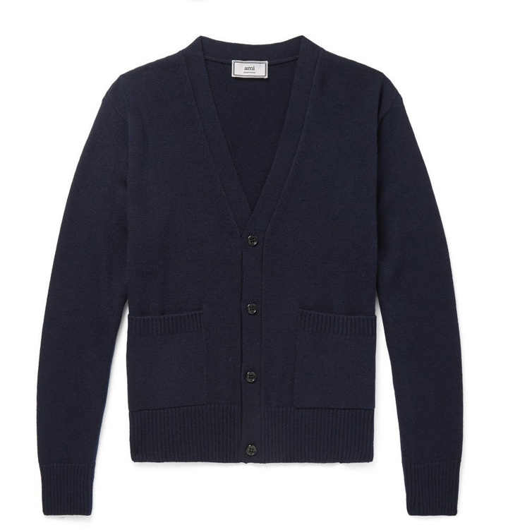 Photo: AMI - Merino Wool and Cashmere-Blend Cardigan - Men - Navy