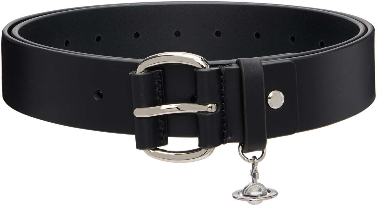 Vivienne Westwood Black Wide Alex Charm Belt Vivienne Westwood