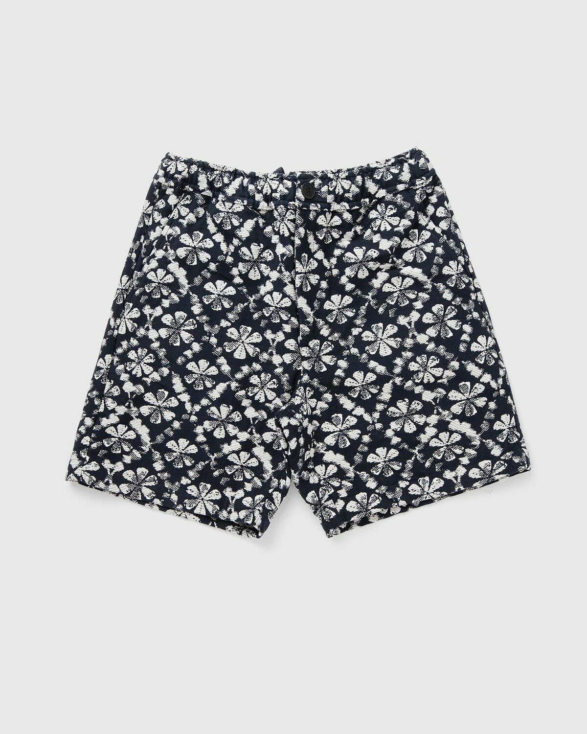Wax London KURT SHORT FLOWER STAMP JCQUARD Blue Mens Casual Short