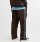 Needles - Logo-Embroidered Webbing-Trimmed Tech-Jersey Track Pants - Brown