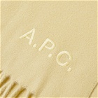 A.P.C. Men's Ambroise Embroidered Logo Scarf in Ginger