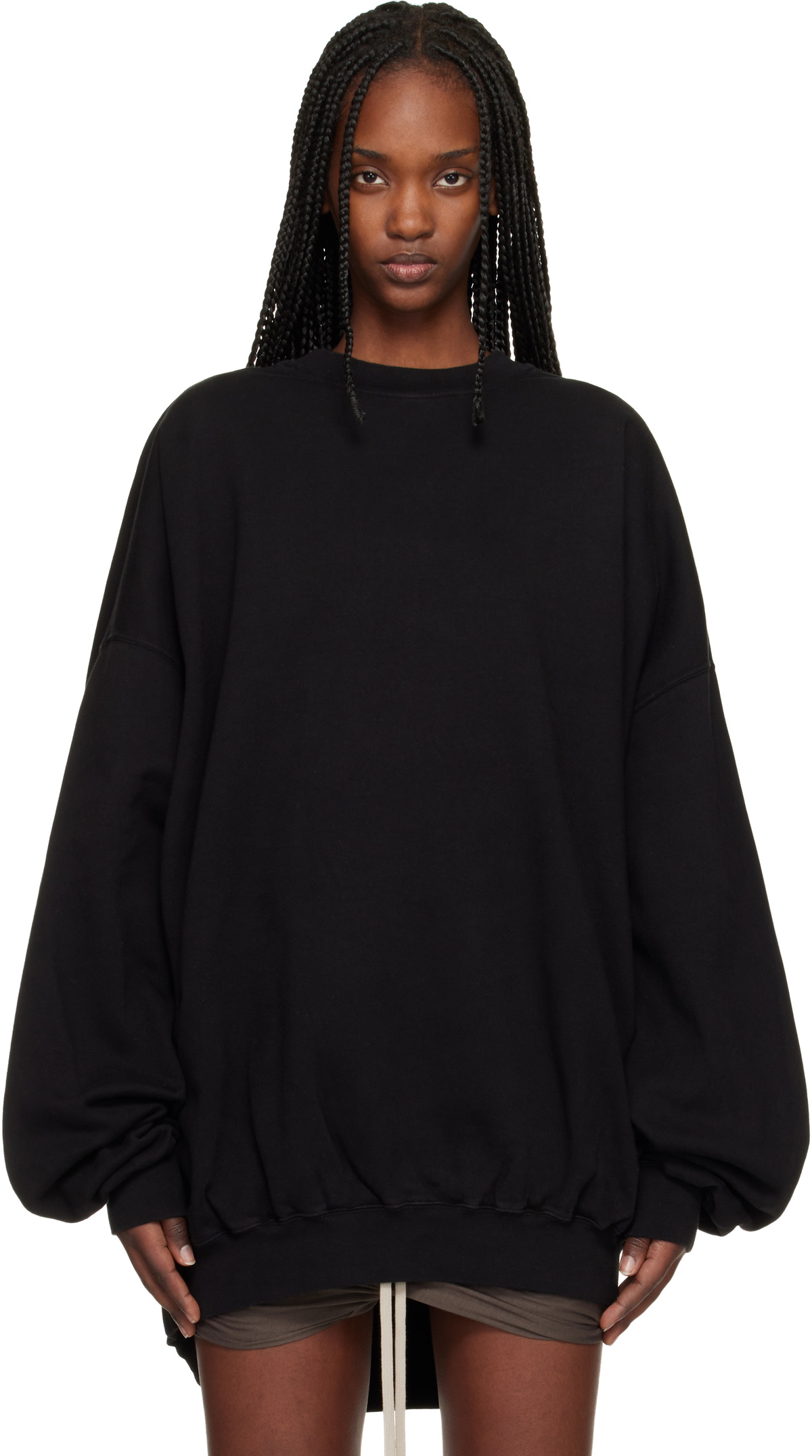 Rick Owens DRKSHDW Black Temple Hun Crewneck Sweatshirt