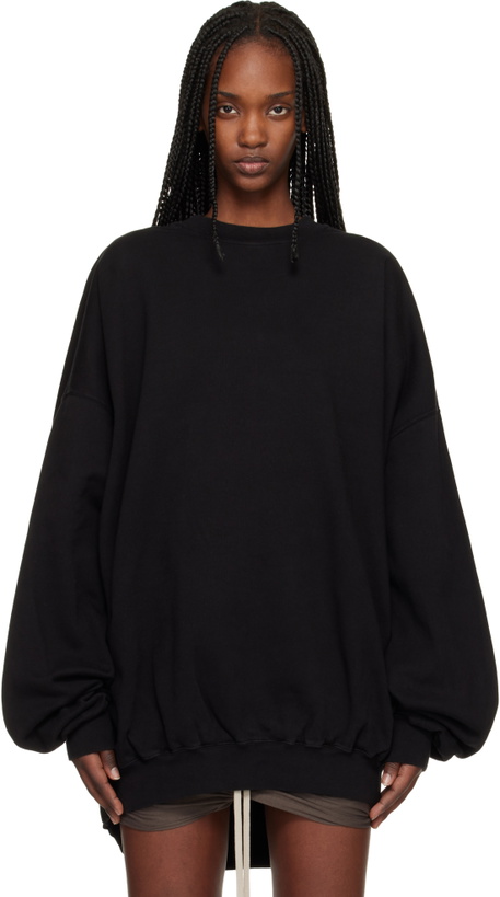 Photo: Rick Owens DRKSHDW Black Temple Hun Crewneck Sweatshirt