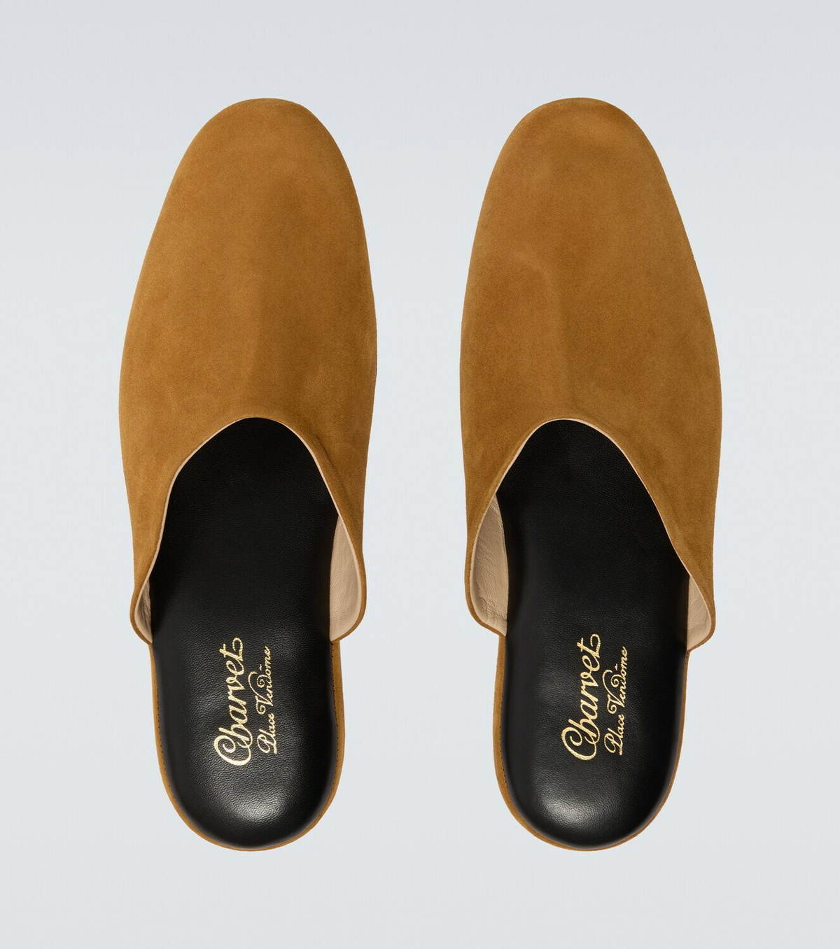 Charvet Leather-lined suede slippers