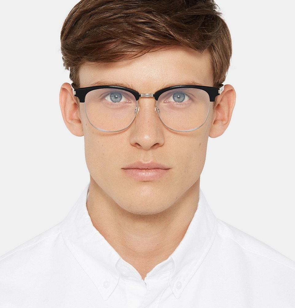 Saint Laurent - D-frame Acetate And Silver-tone Optical Glasses - Black 