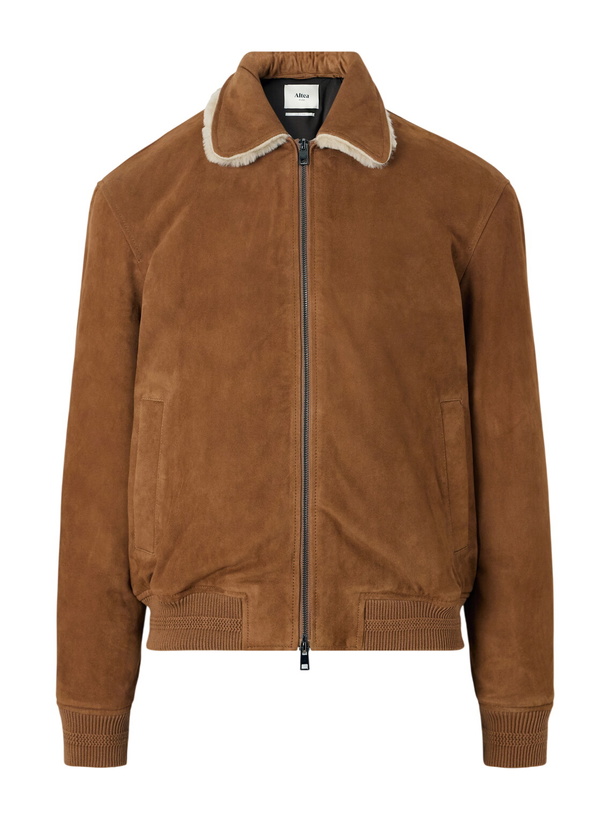 Photo: Altea - Iggy Shearling-Trimmed Padded Suede Jacket - Brown