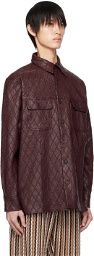 CMMN SWDN Purple Gil Leather Shirt