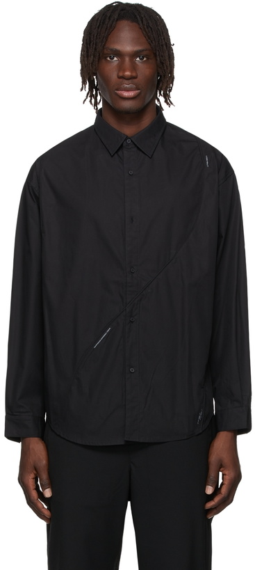 Photo: C2H4 Black Intervein Paneled Shirt