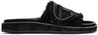 Diesel Black Sa-Slide D Oval Sandals