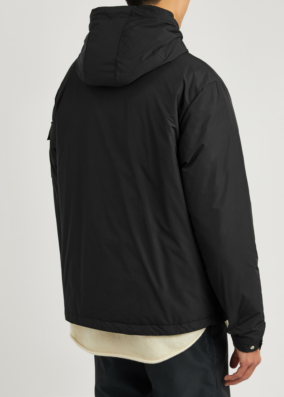 Moncler Granero Logo Hooded Nylon Jacket Black Moncler