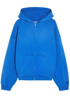 Picante Everyday Hooded Zip-up Cotton Sweatshirt Royal Blue