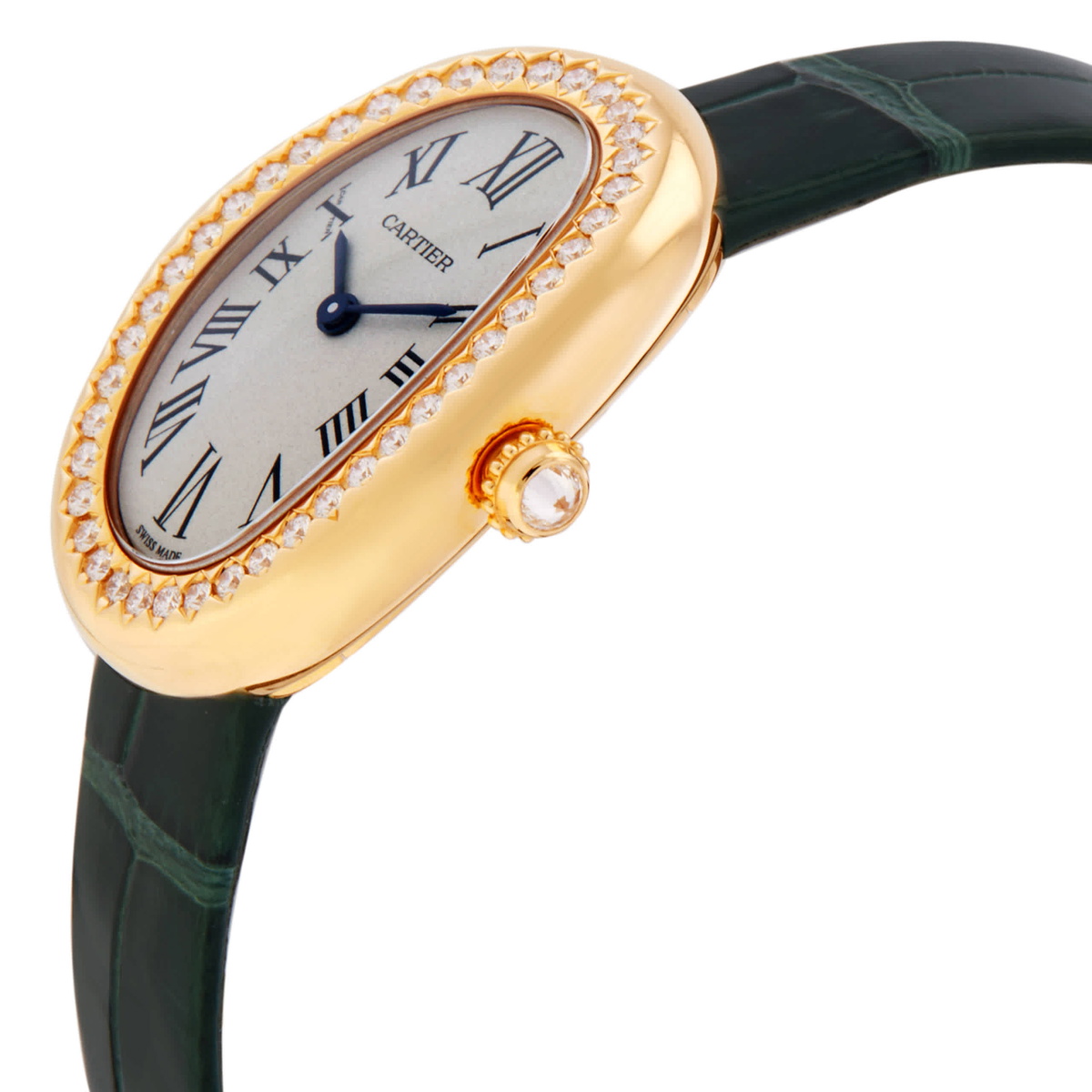 Cartier Baignoire Small Model Quartz 18kt Yellow Gold Diamond Watch WJBA0054