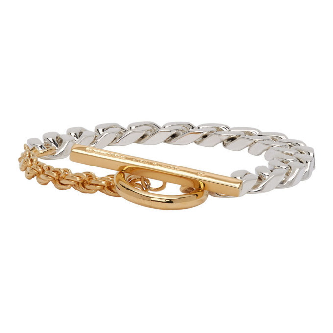 Bottega Veneta® Men's Joint Chain Bracelet in Silver / Yellow Gold. Shop  online now.