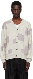 BEAMS PLUS Gray Patchwork Cardigan