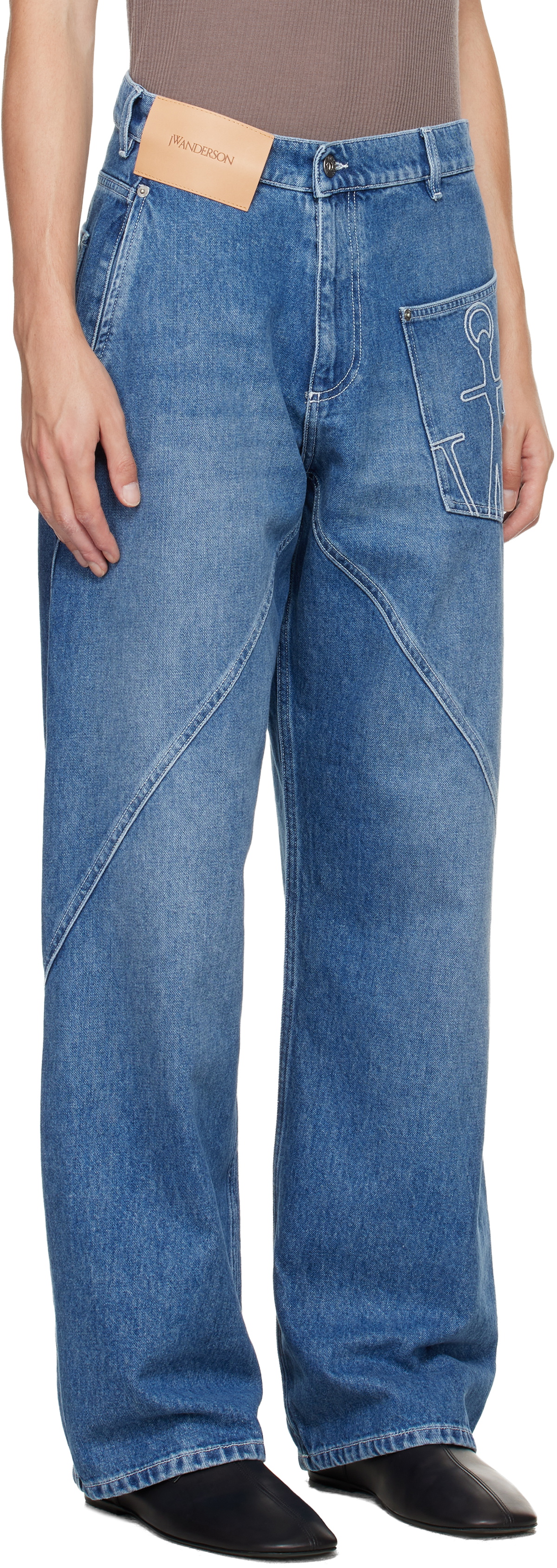 JW Anderson Blue Twisted Workwear Jeans